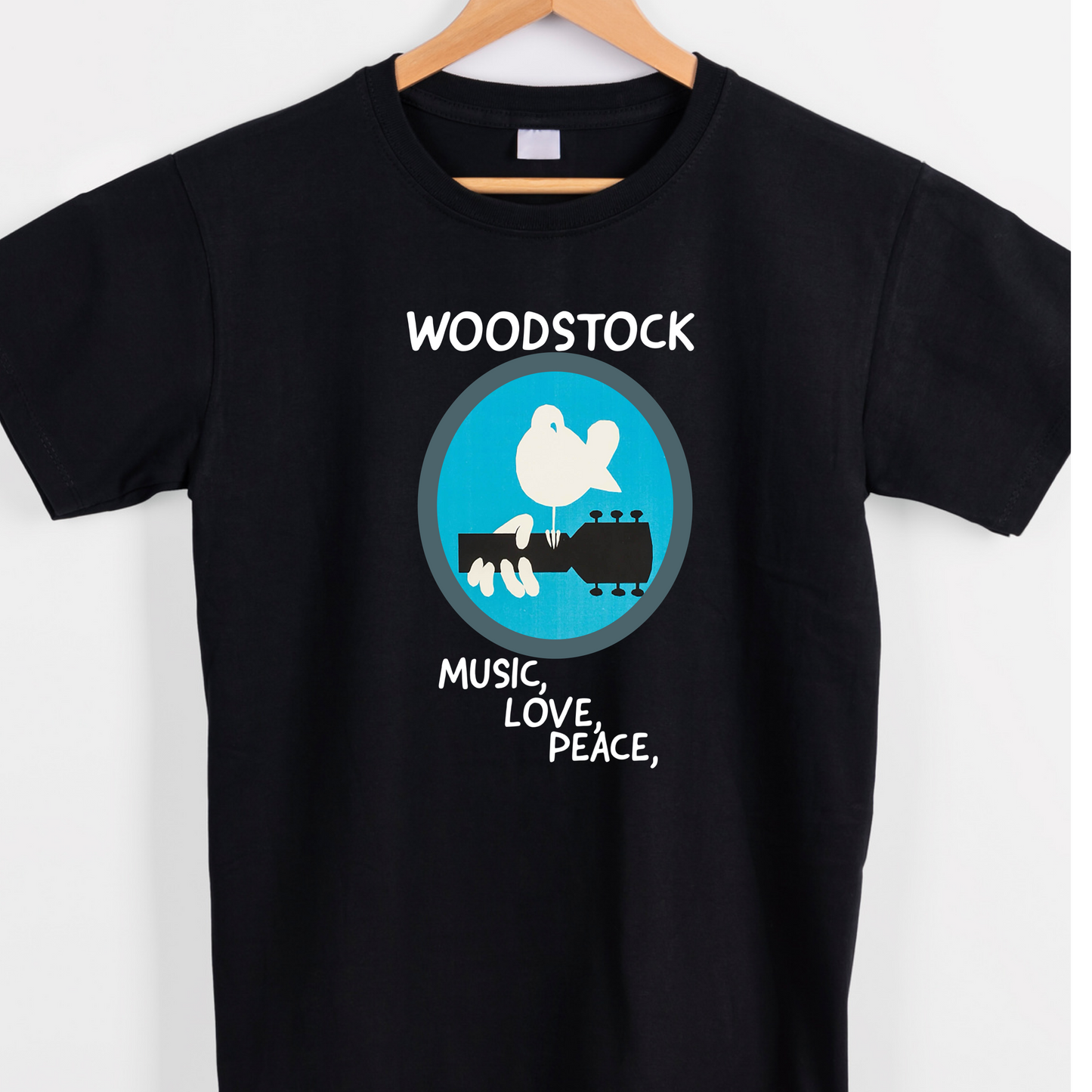 Woodstock music, love and peace graphic tees unisex