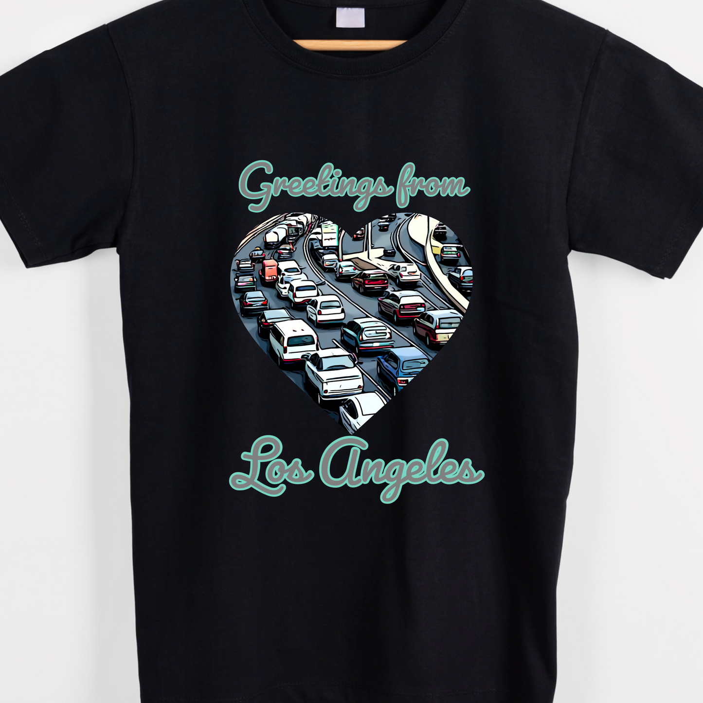Los Angeles City traffic graphic tees unisex available in white and black