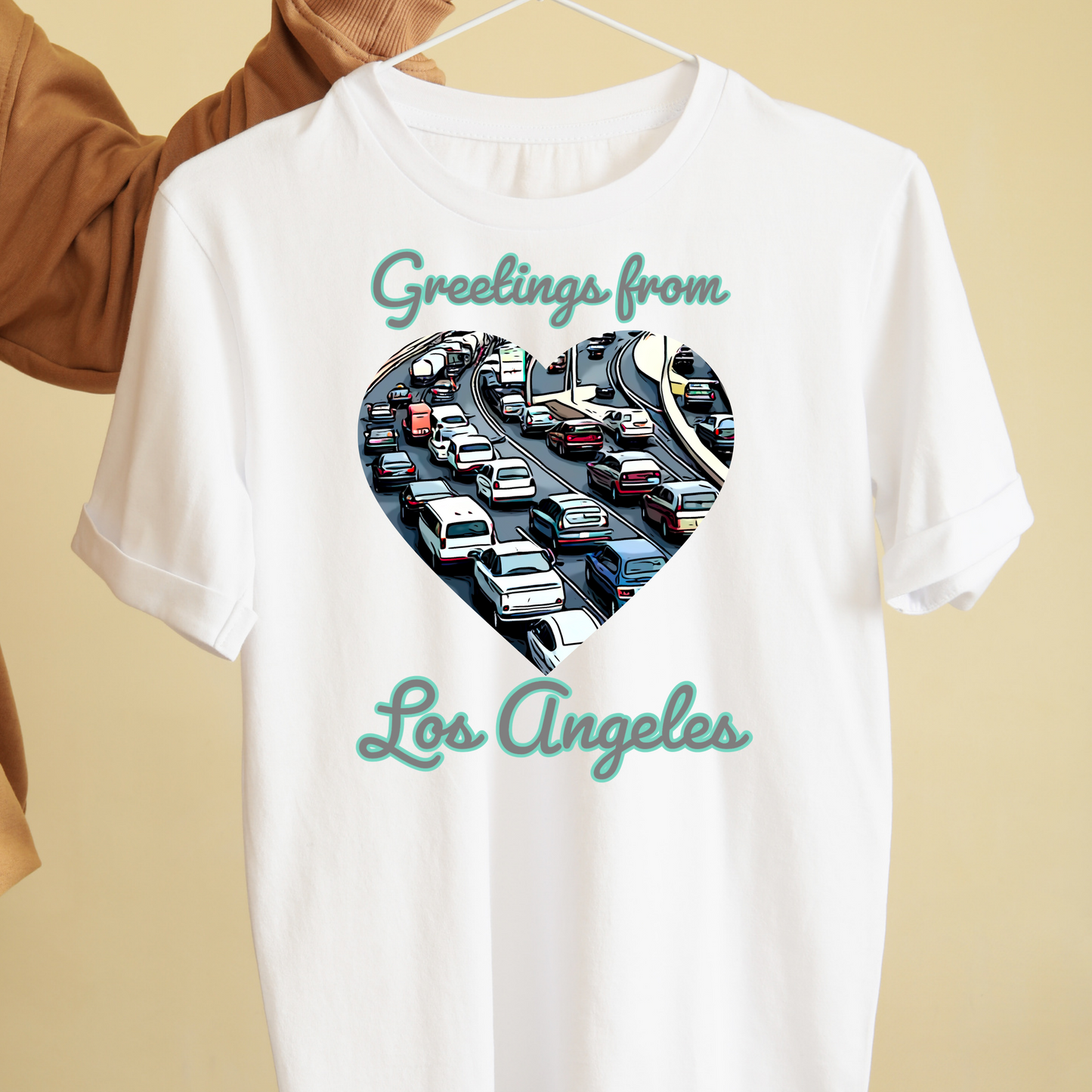 Los Angeles City traffic graphic tees unisex available in white and black