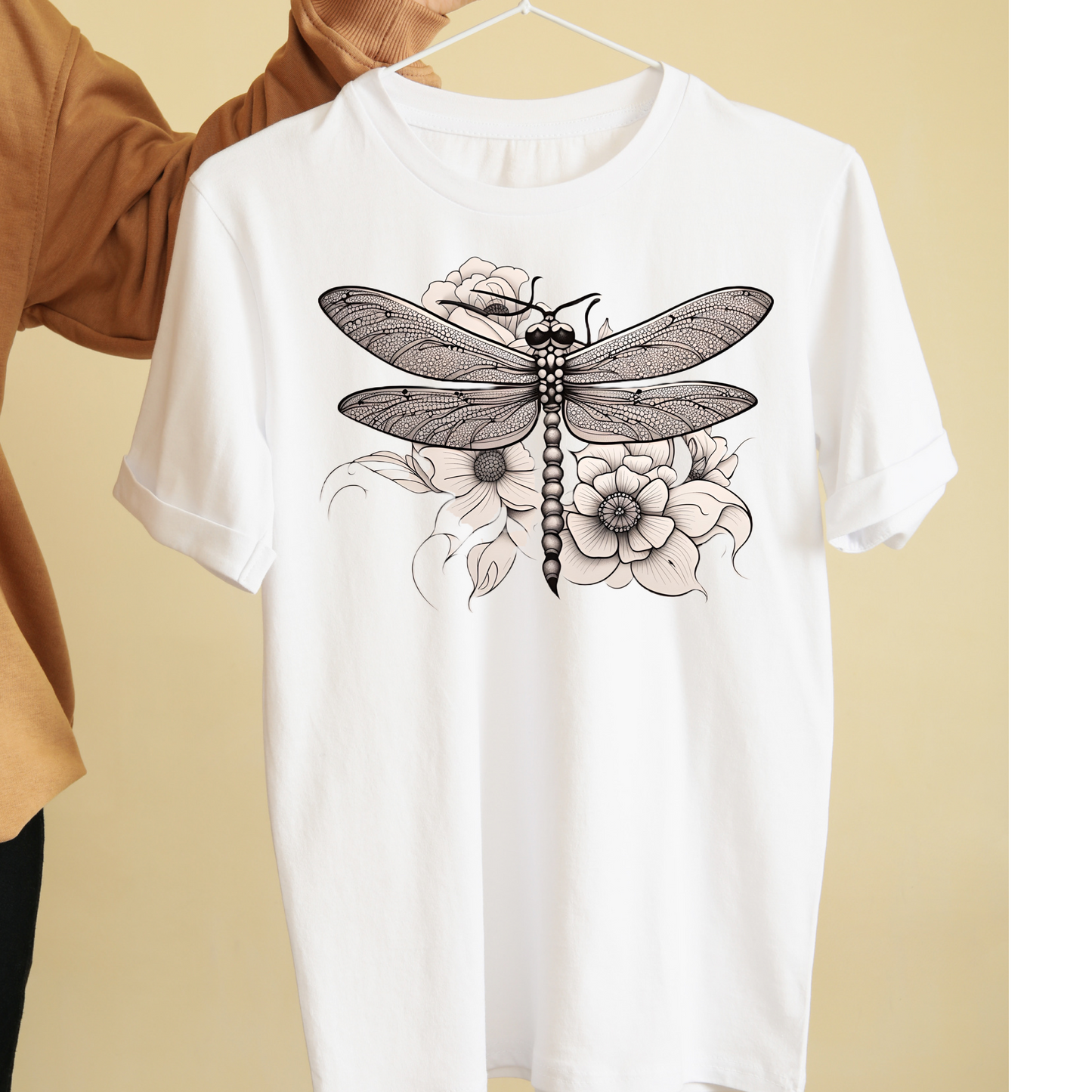 Dragonfly flower graphic tees unisex