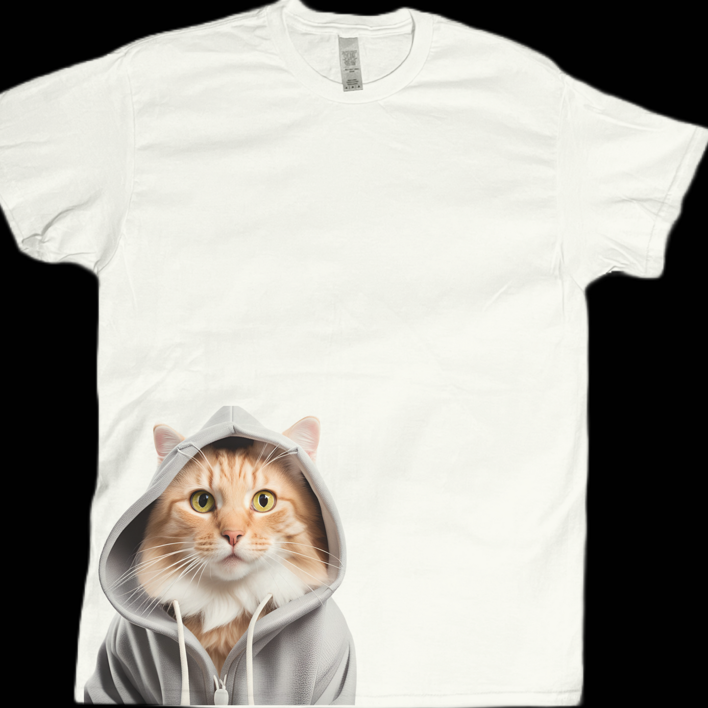 Animal pet cat with hoodie graphic tees unisex