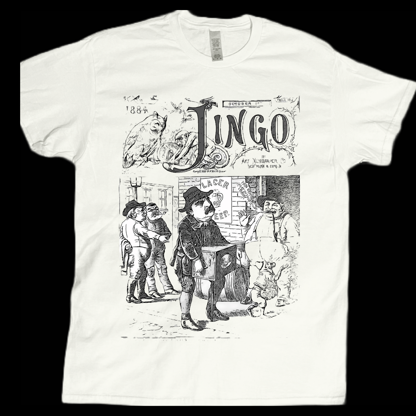 Vintage inspire graphics 1884 Jingo poster art open domain graphic tees unisex