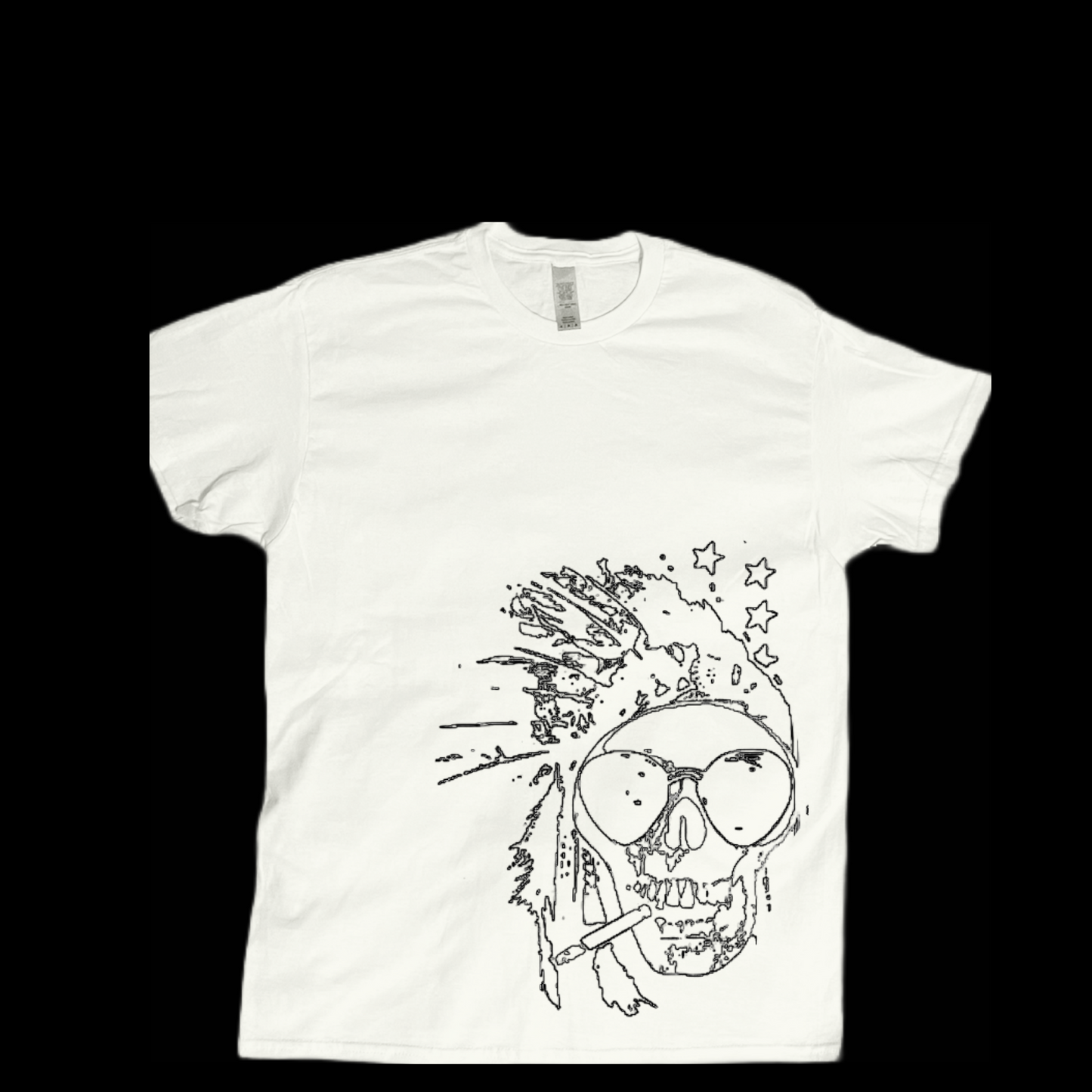 Unisex skull with sunglasses smoking cigarette graphic tees