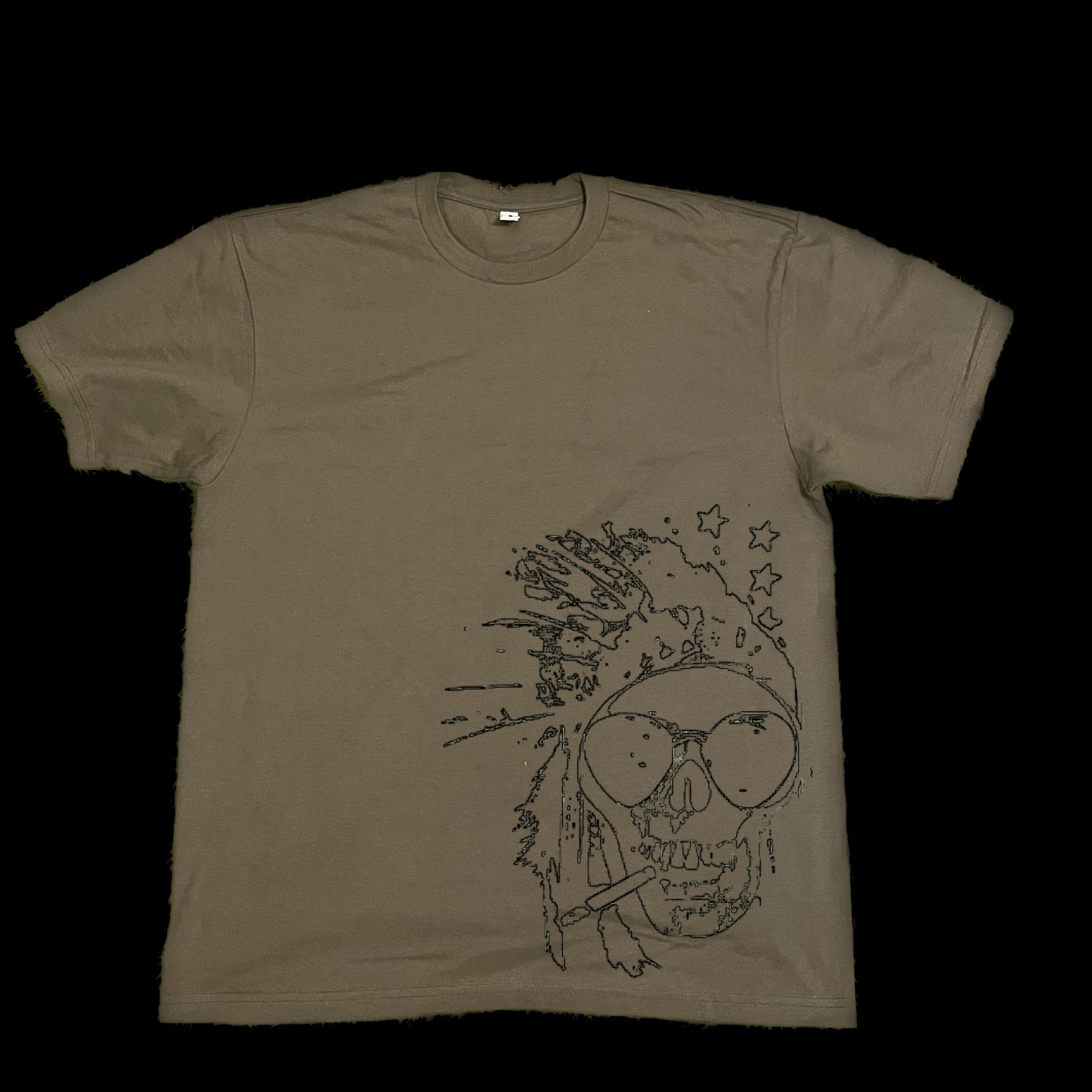 Unisex skull with sunglasses smoking cigarette graphic tees