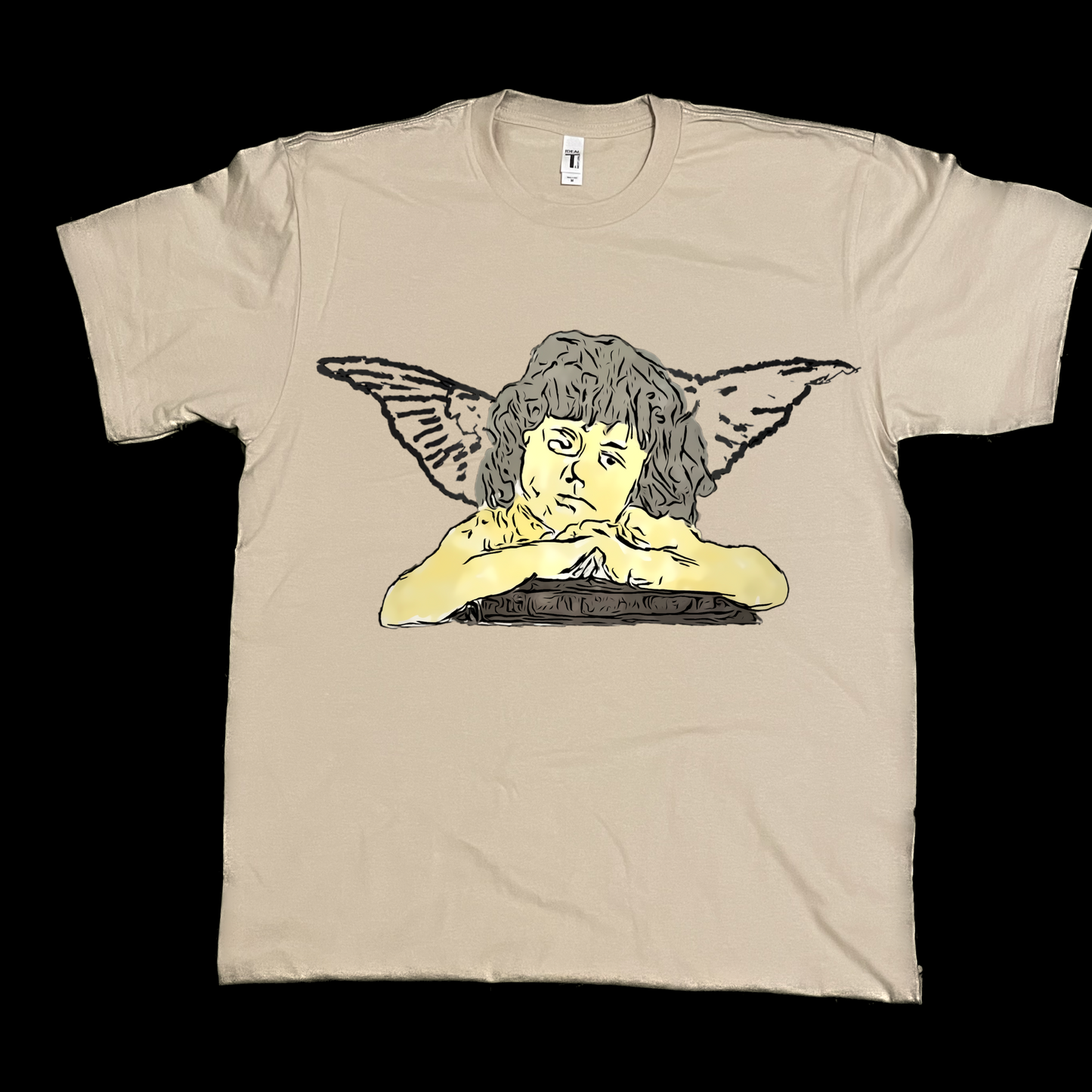 Hand drawn art style angel graphic tees unisex