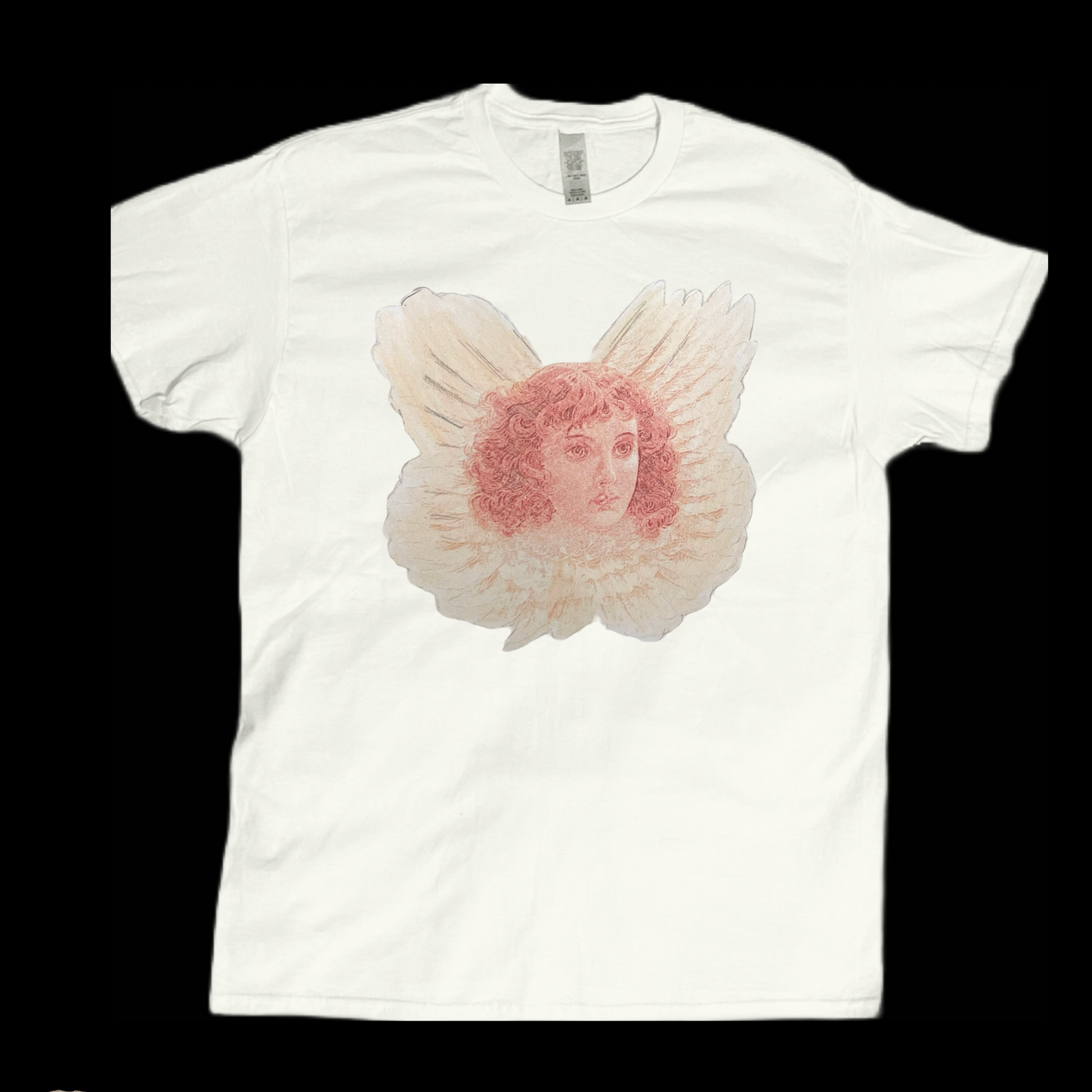 Hand painting art style angel graphic tees unisex