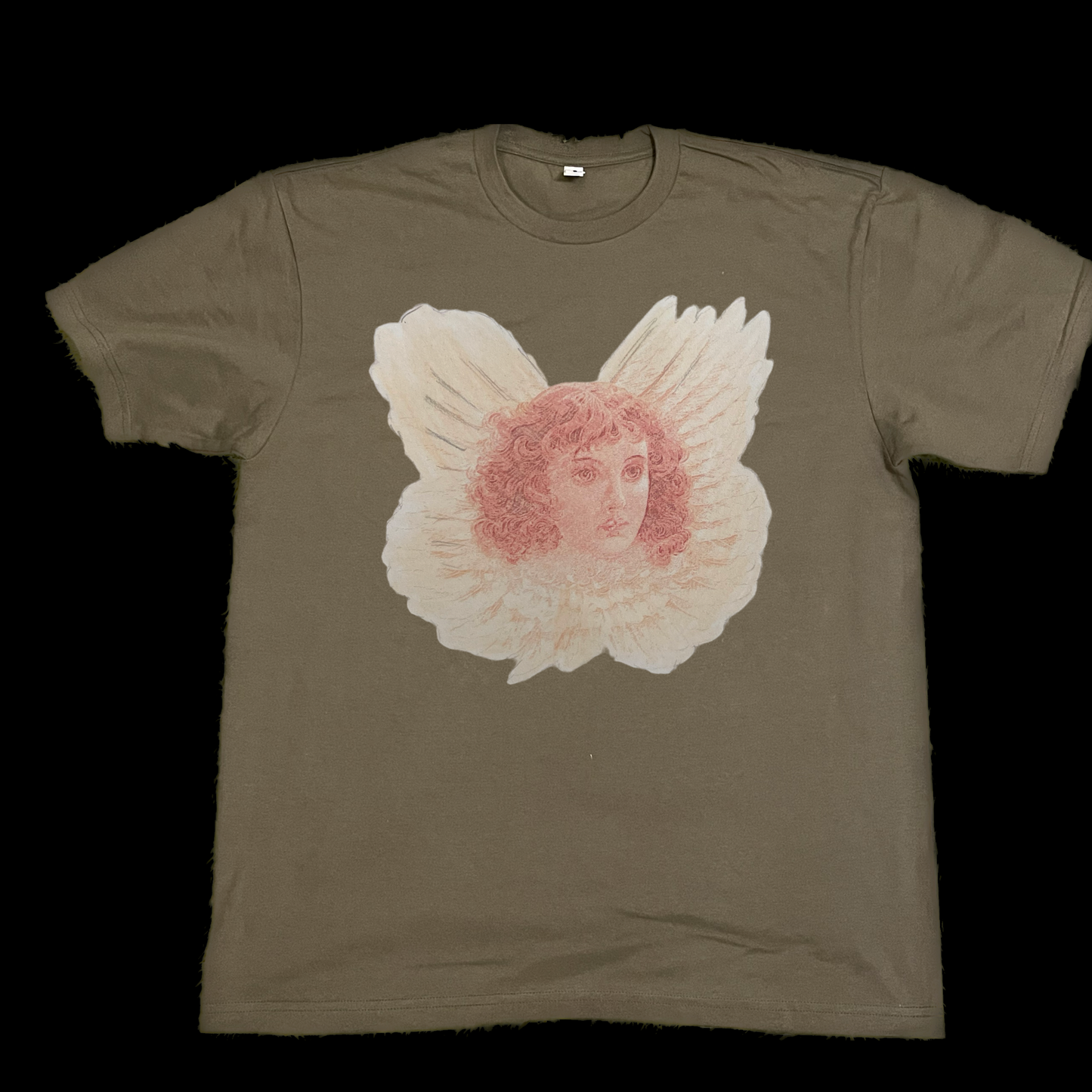 Hand painting art style angel graphic tees unisex