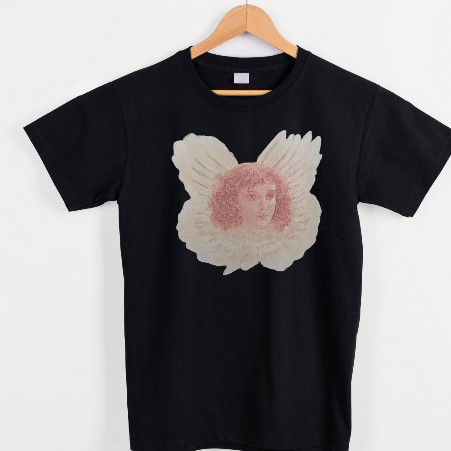 Hand painting art style angel graphic tees unisex