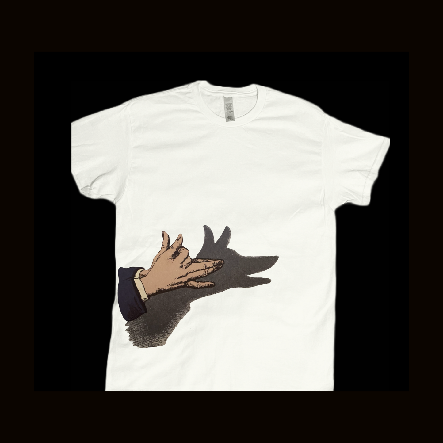 Hand shadow dog graphic tees unisex