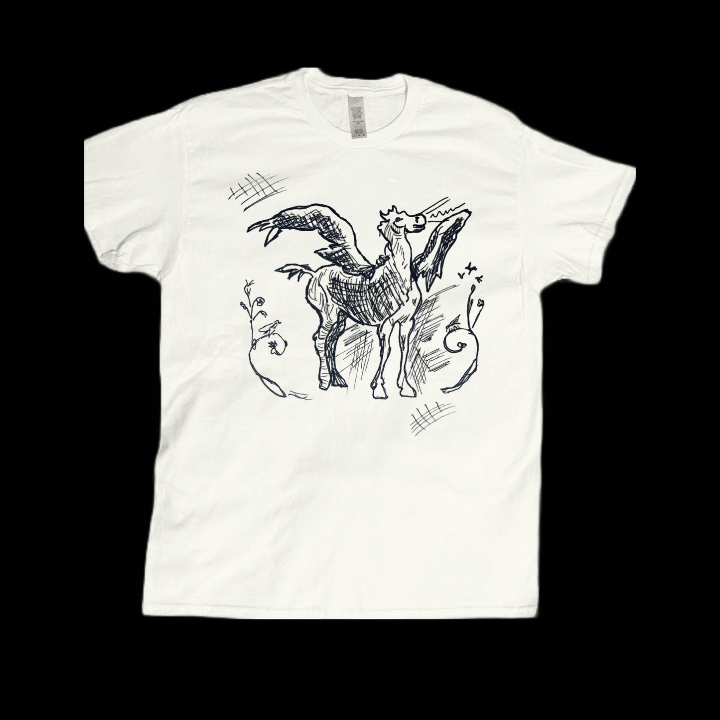 Unicorn sketch graphic tees unisex