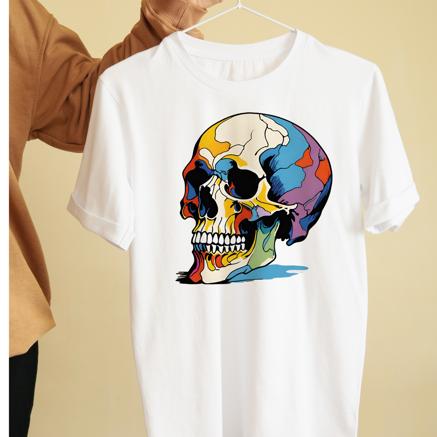 Skeleton skull abstract graphic tees unisex