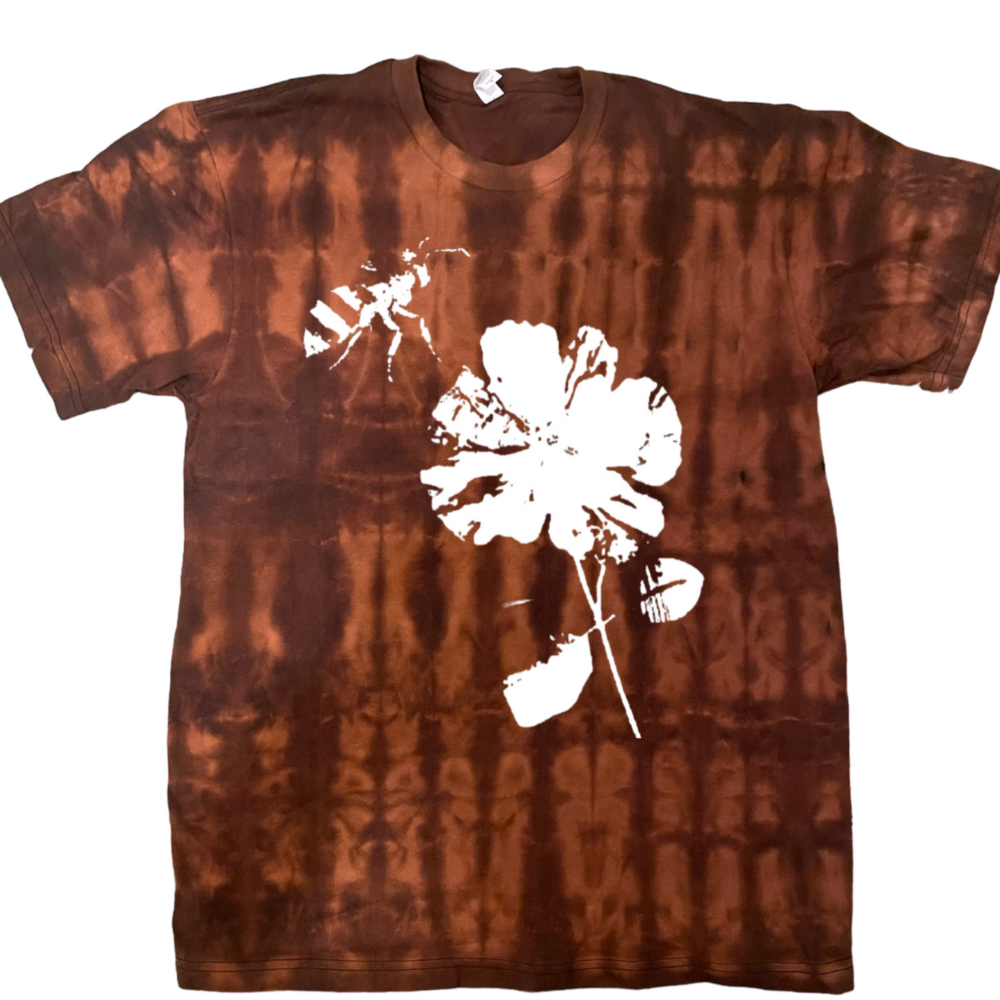 Bee and Flowers sketch graphic bleached black unisex