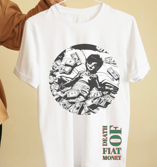 Death of fiat money graphic tees