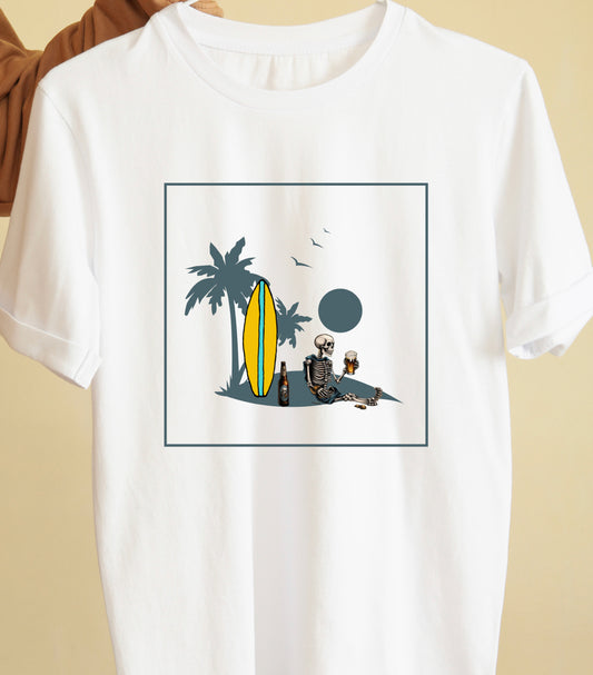 Beach life beer life graphic tees unisex