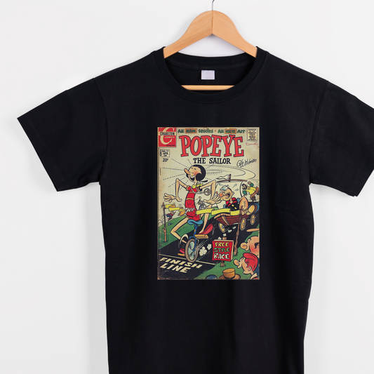 Unisex vintage graphic popeye the sailor man available in black and white