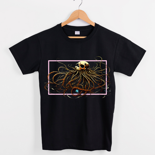 Unisex skull with tentacles graphic tees