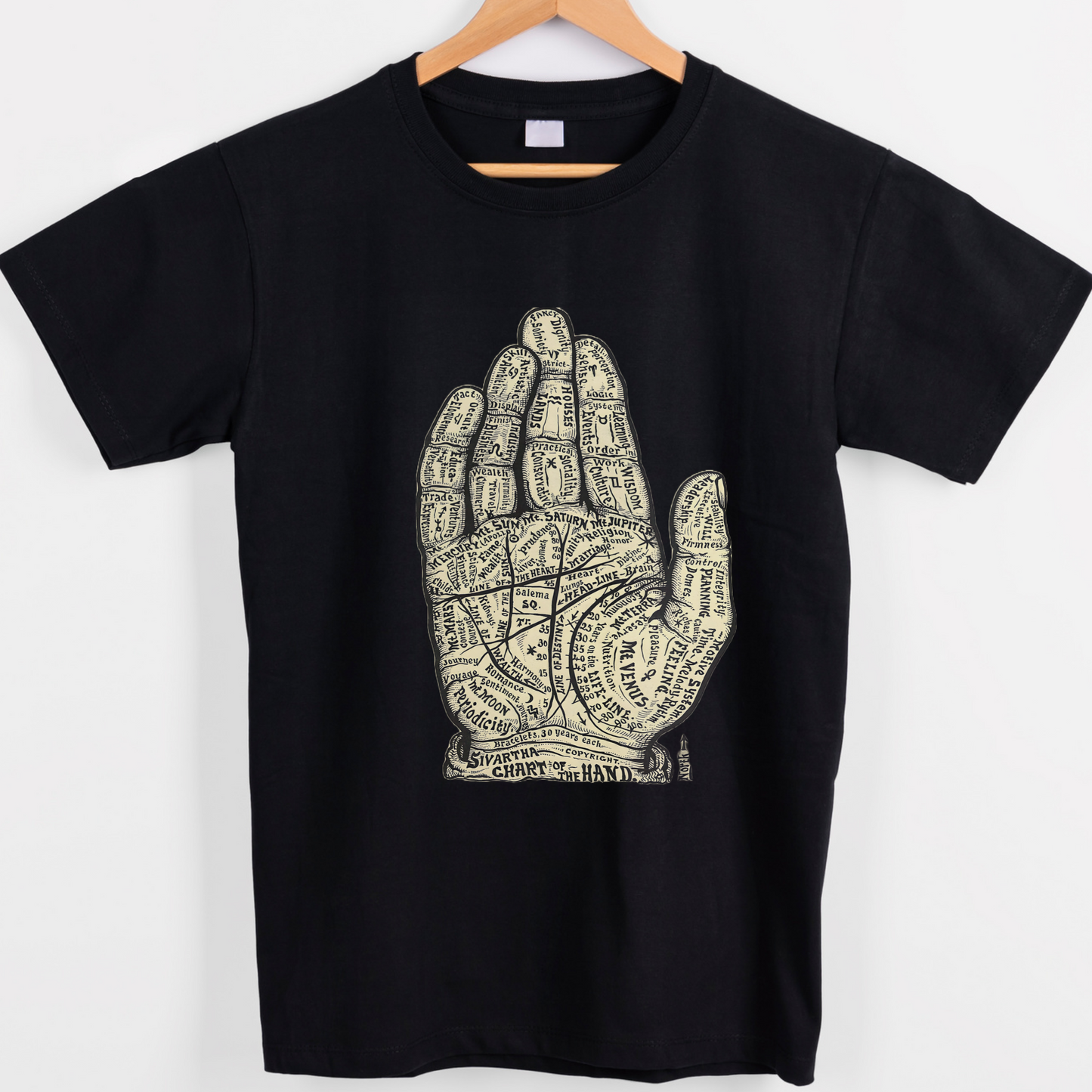 Chart of the hand graphic tees
