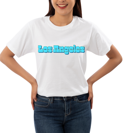 Classic Los Angeles City graphic tees unisex available in white and black
