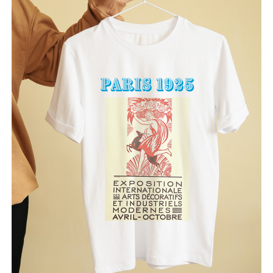 Paris vintage poster 1925 graphic tees unisex