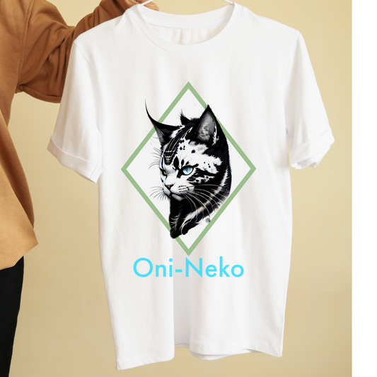 Oni-Neko demon cat graphic tees unisex
