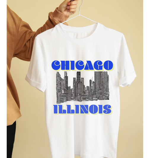 Chicago city Illinois graphic tees unisex