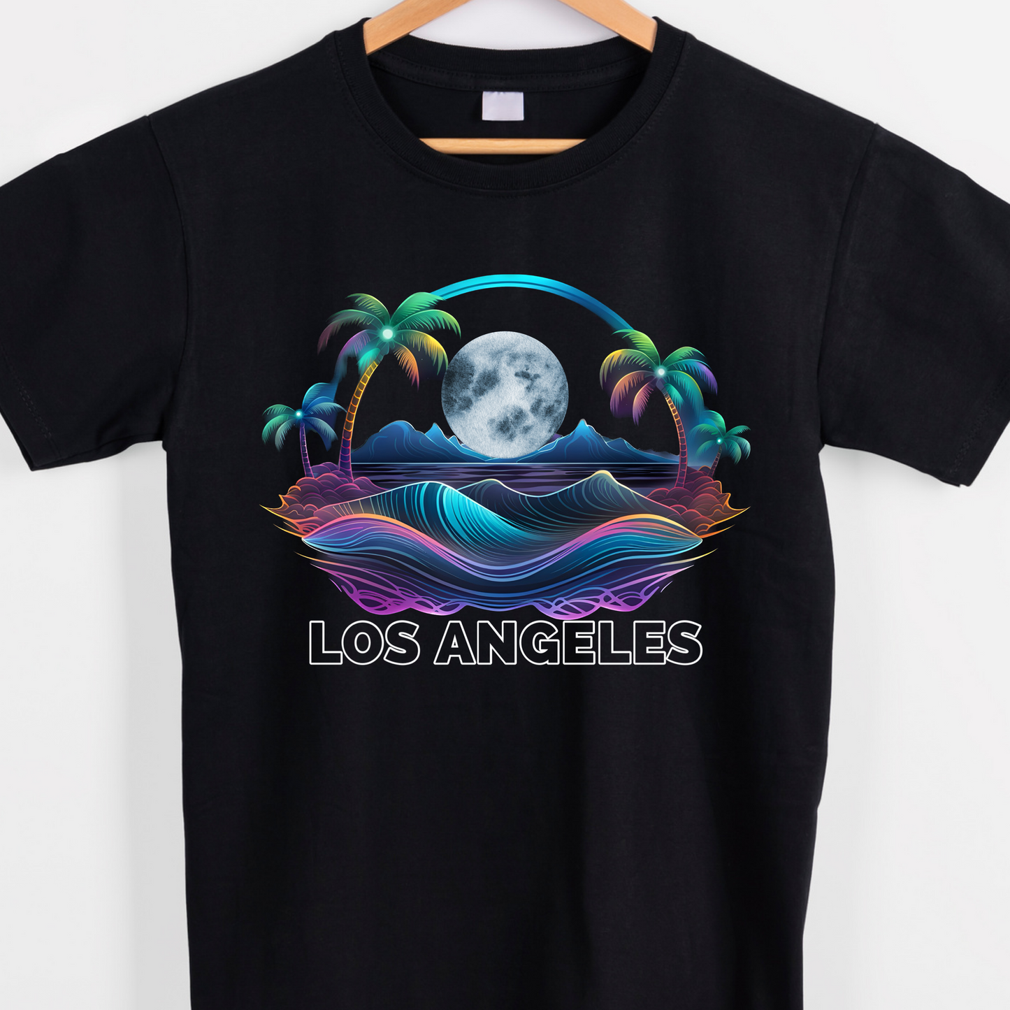 Los Angeles City beach graphic tees unisex available in white and black