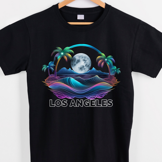 Los Angeles City beach graphic tees unisex available in white and black