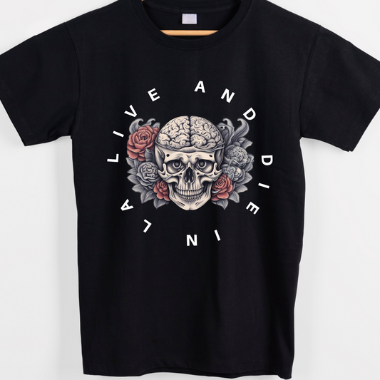 Los Angeles live and die in la tees unisex available in white and black