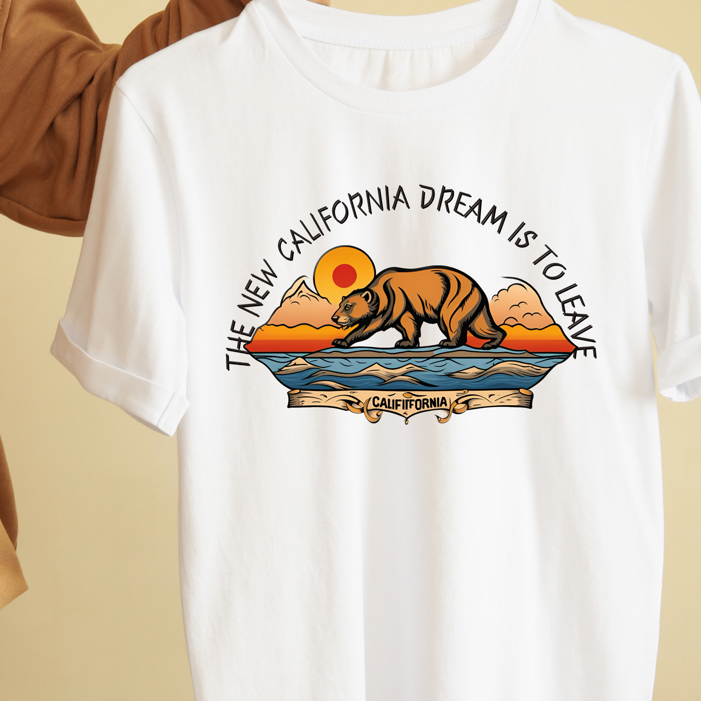 The new california dream is to leave graphic tees unisex