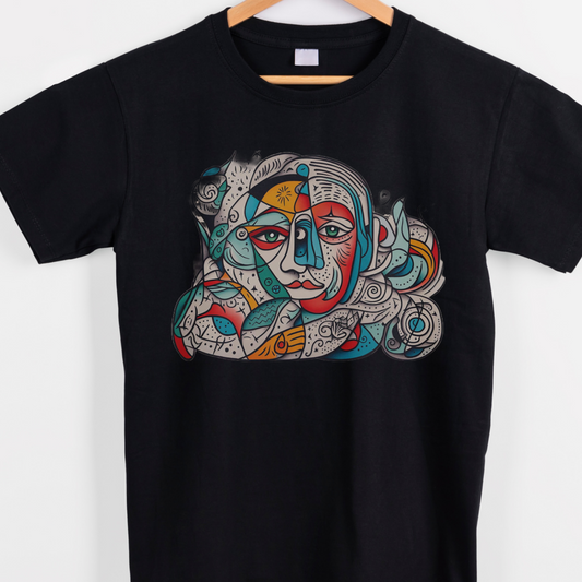 Abstract face art graphic tees unisex