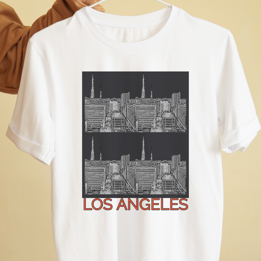 Los Angeles City graphic tees unisex available in white