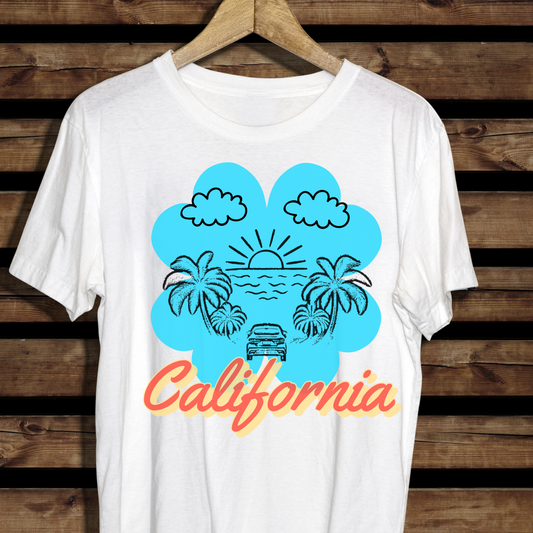 California beach graphic tees unisex