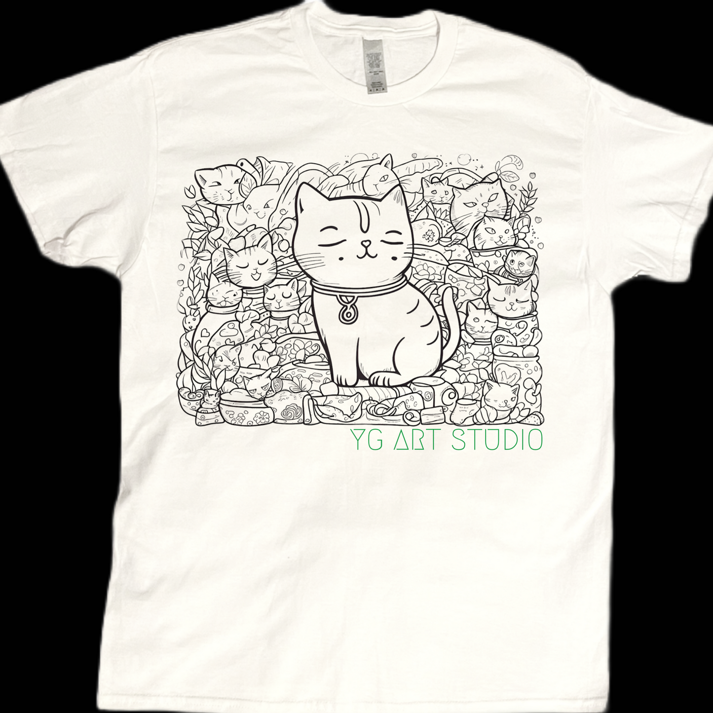 Animal cat pet doodle graphic tees unisex