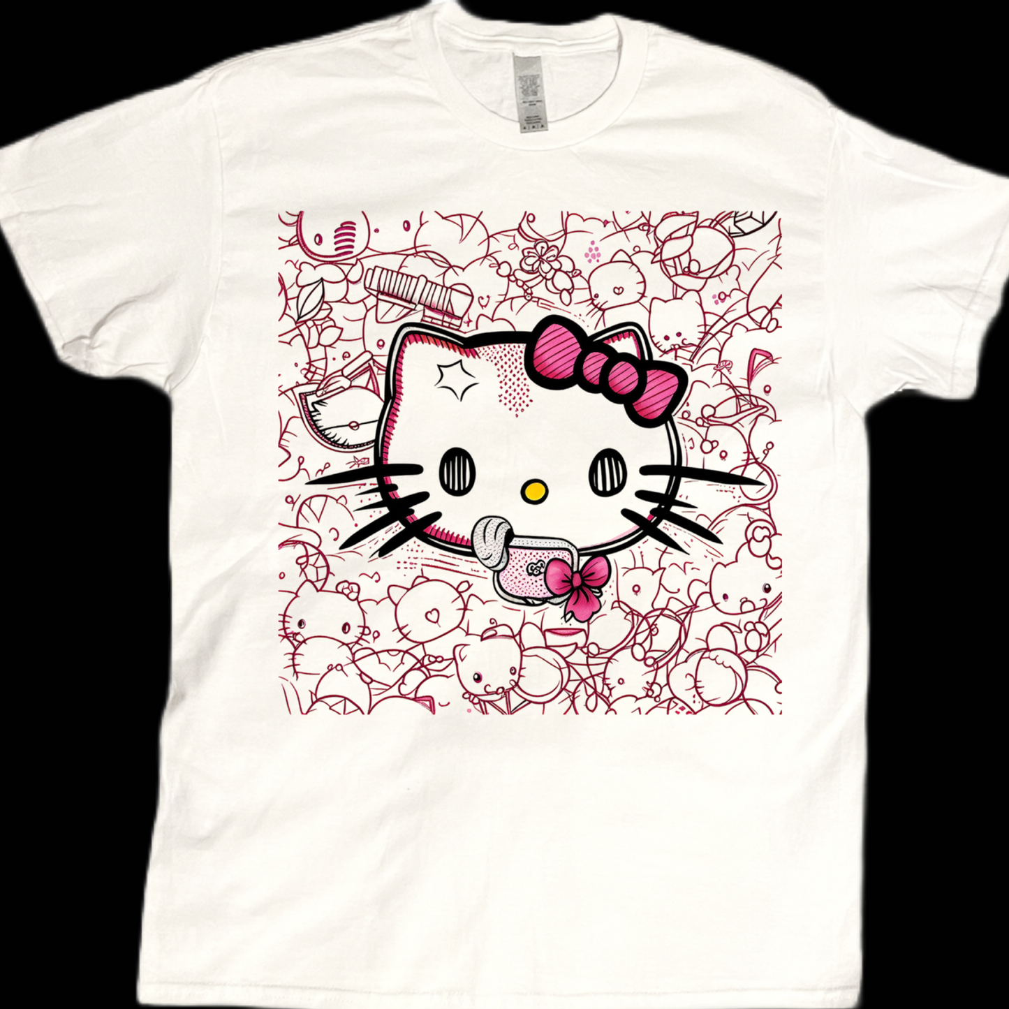 Animal cat bad kitty pet doodle graphic tees unisex