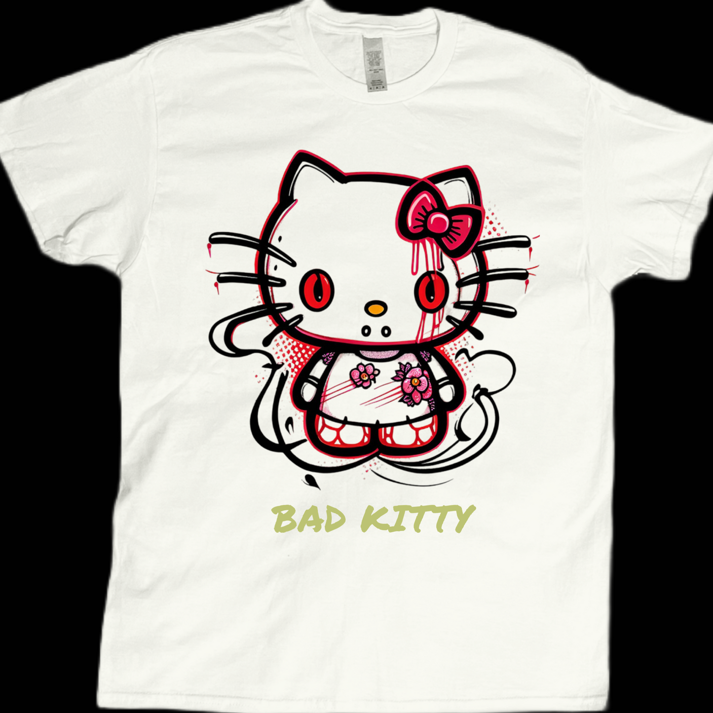 Animal cat bad kitty pet doodle graphic tees unisex