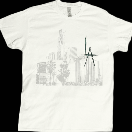 Los Angeles City graphic tees unisex available in white