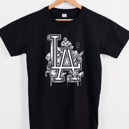 Los Angeles LA clown graphic tees unisex available in black