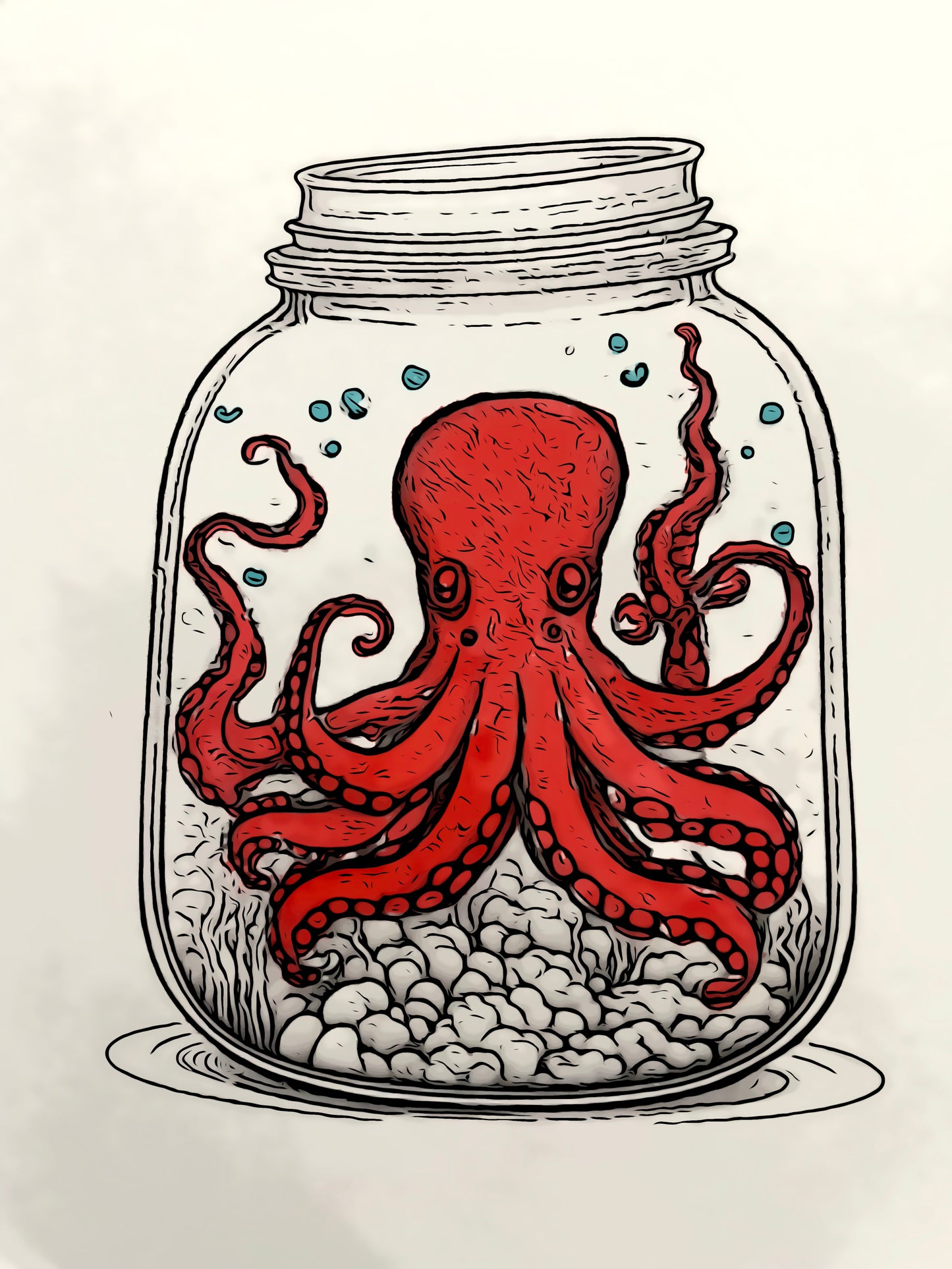 Animal Octopus in a jar graphic tees unisex