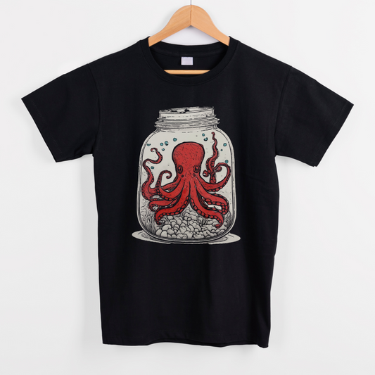 Animal Octopus in a jar graphic tees unisex