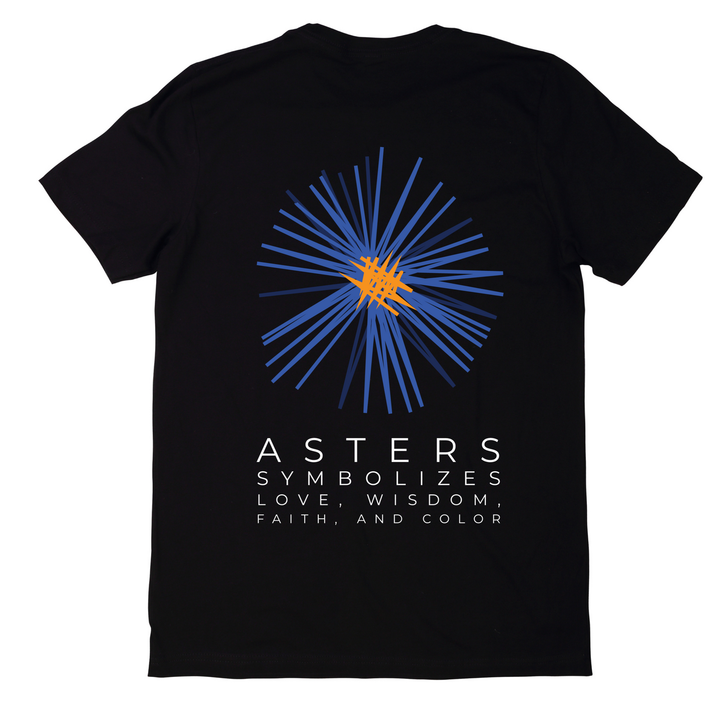 flower asters symbol of love, wisdom, faith and color graphic tees unisex