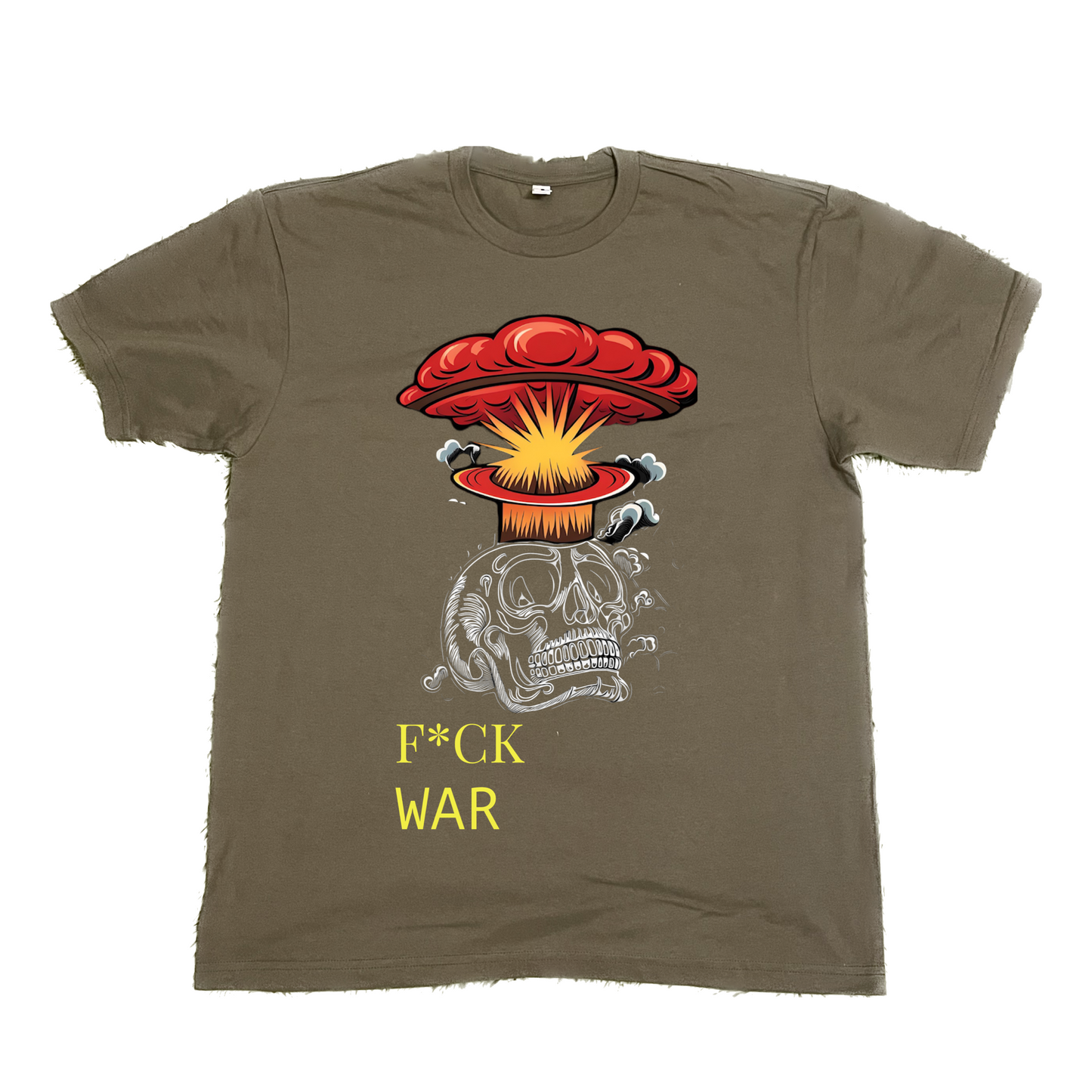 Unisex fuck war anti war skull bomb explosion graphic tees