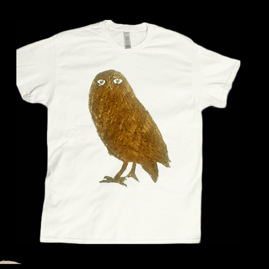 Hand drawn art style wild owl graphic tees unisex