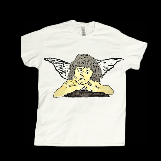 Hand drawn art style angel graphic tees unisex