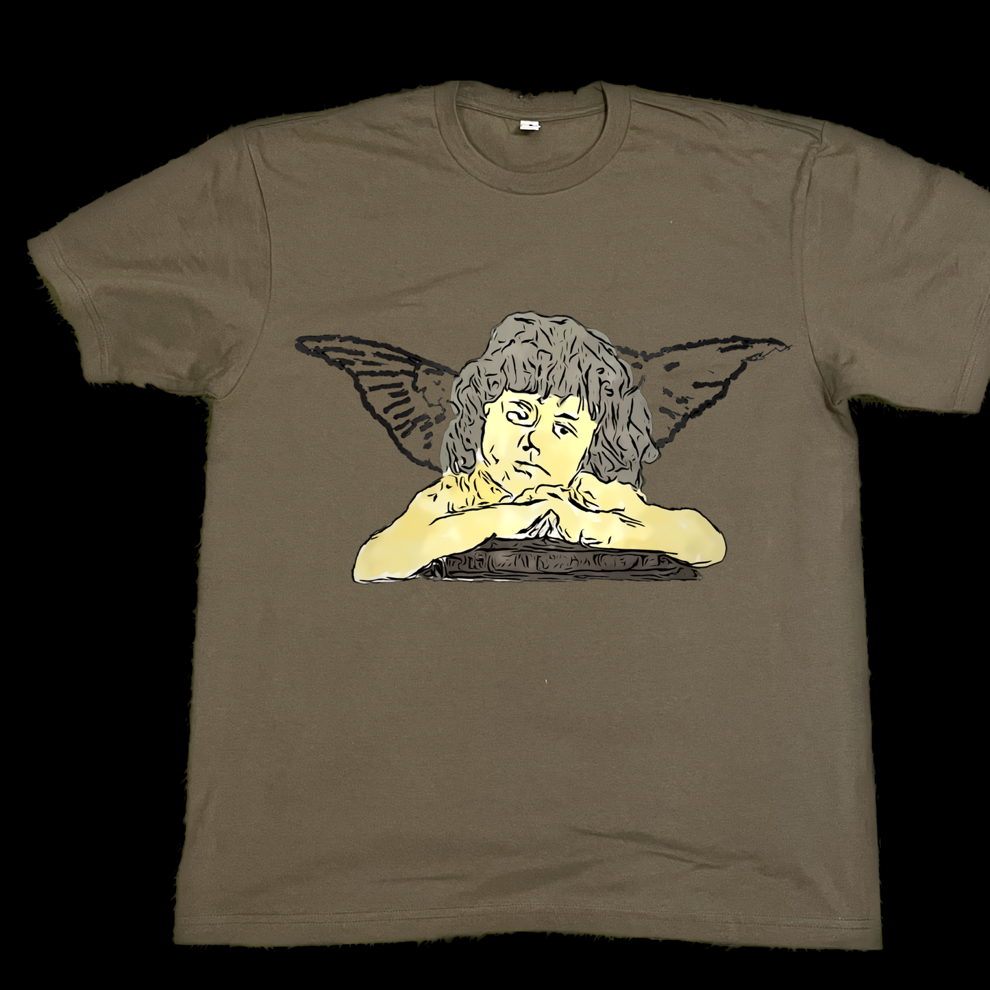 Hand drawn art style angel graphic tees unisex