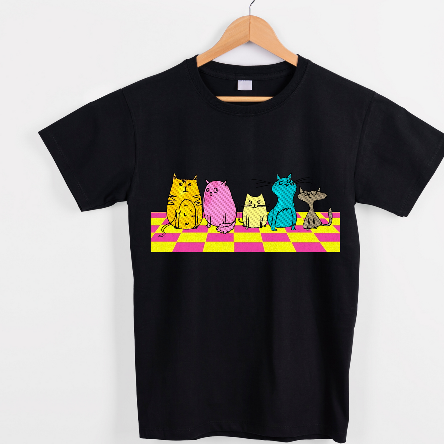Retro graphic of cats tees unisex