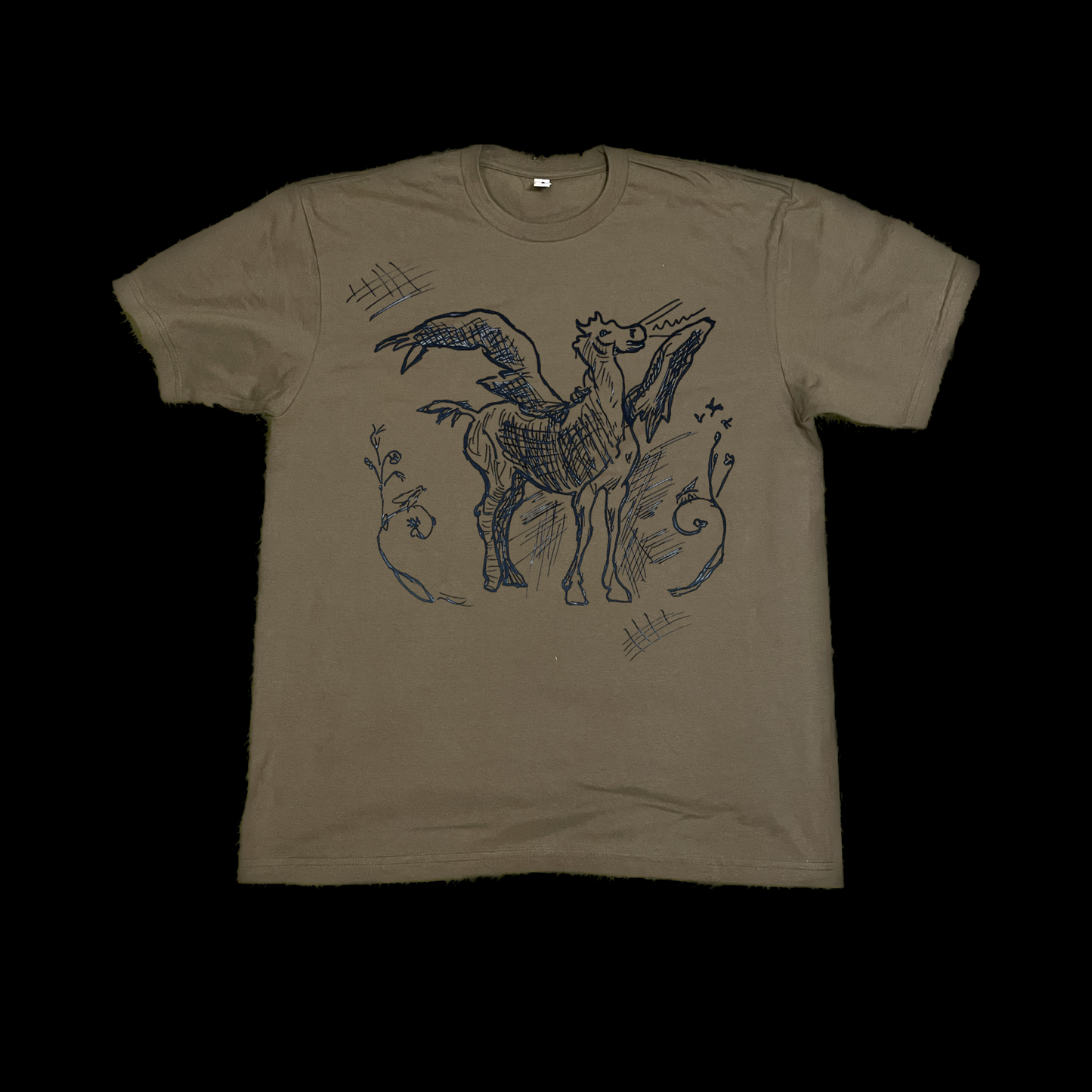 Unicorn sketch graphic tees unisex
