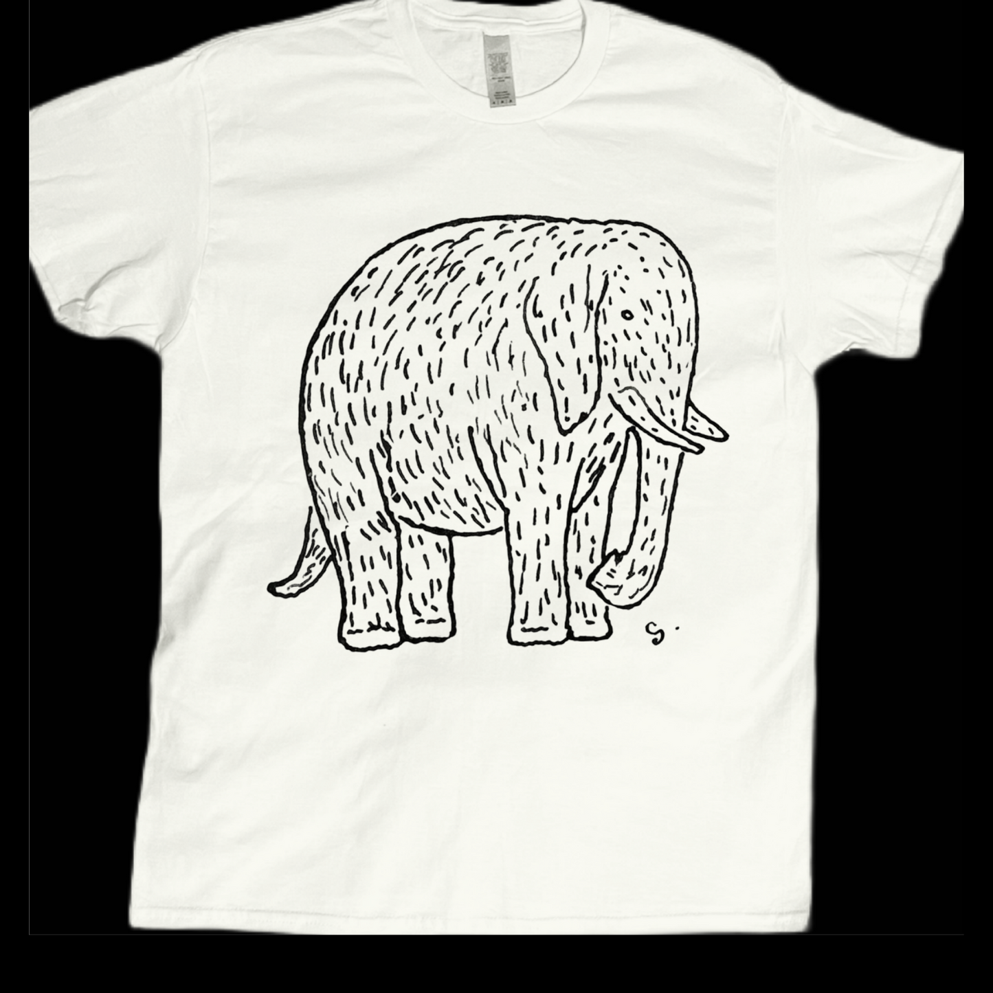 Animal sketched vintage style elephant graphic tees unisex