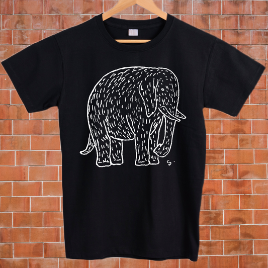 Animal sketched vintage style elephant graphic tees unisex