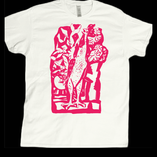 Animal hairless chicken abstract sketched vintage style graphic tees unisex