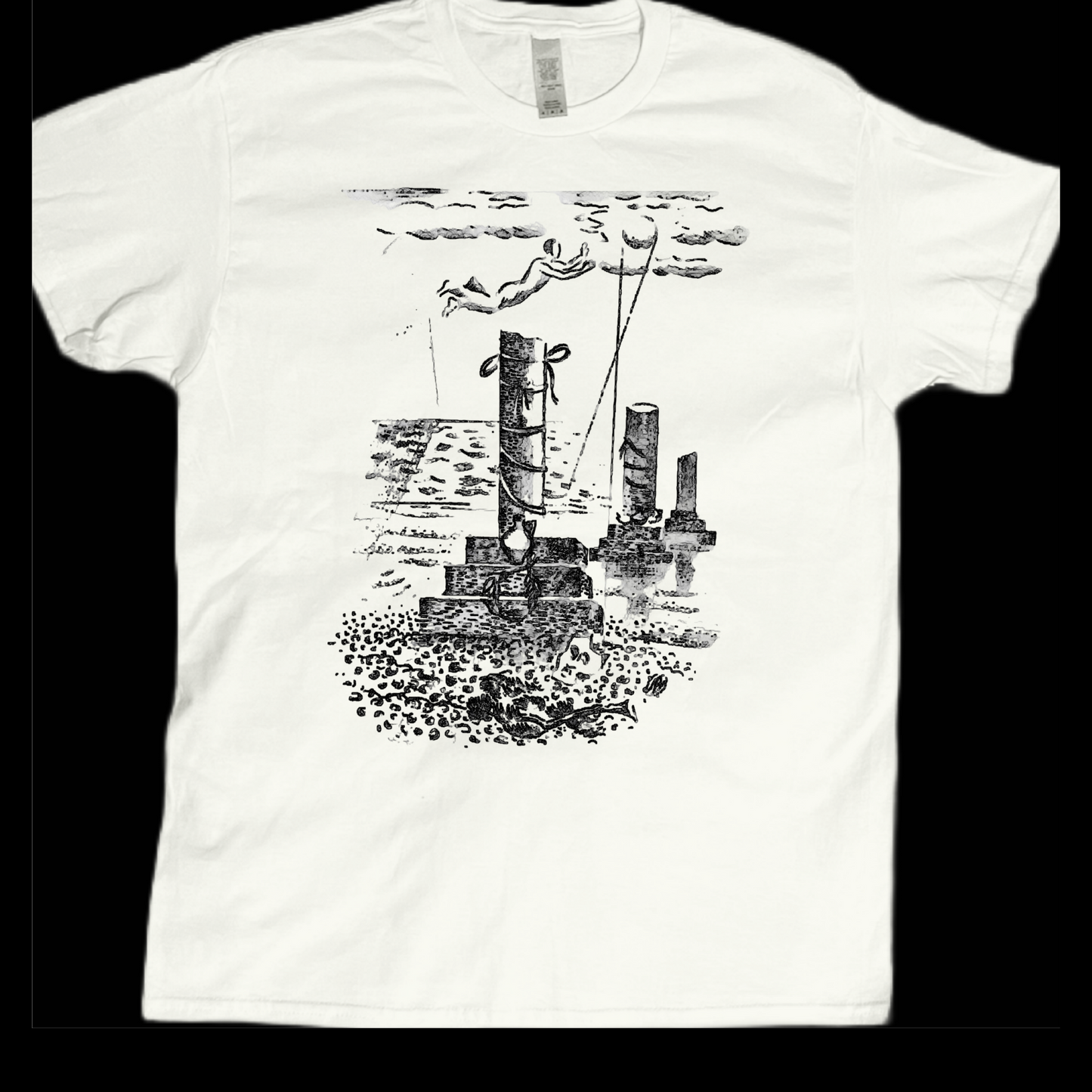 Abstract art sketched vintage style graphic tees unisex